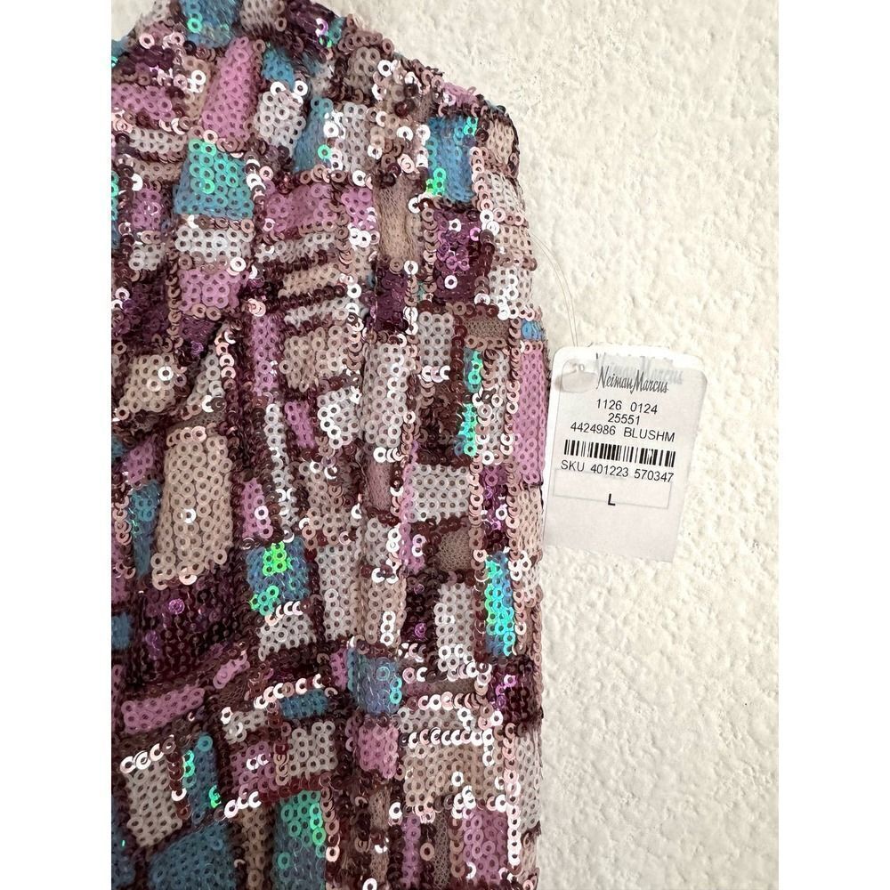 BRONX AND BANCO mademoielle feather mini dress in blush/multi Large (US8) - Picture 10 of 13